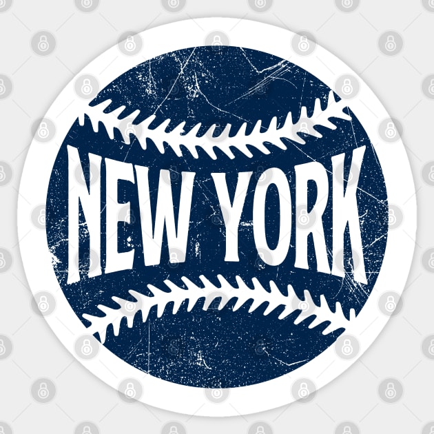 New York Retro Baseball - White Sticker by KFig21